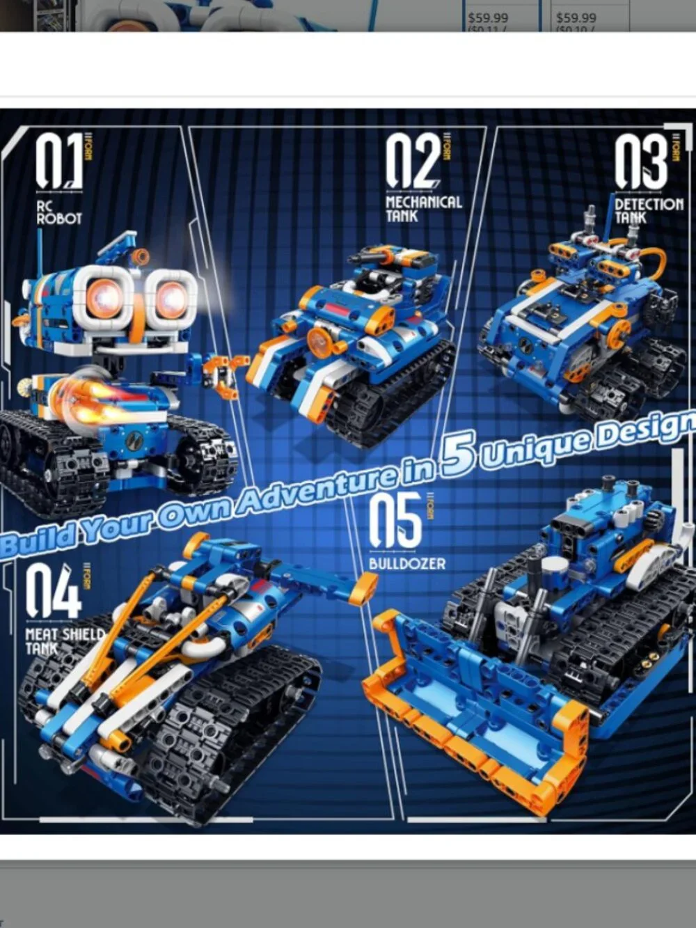 Demkia 5in1 STEM Robot Building Kit, 560 PCS APP/Remote Control Mech RC Robotics